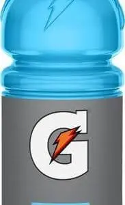 Hydrating blue beverage with logo