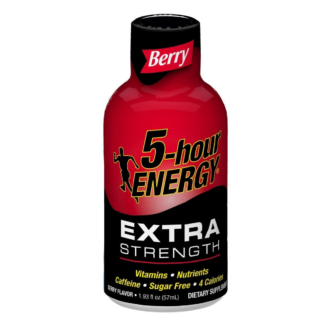 Berry flavored energy shot bottle