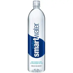 Smartwater bottle with blue label