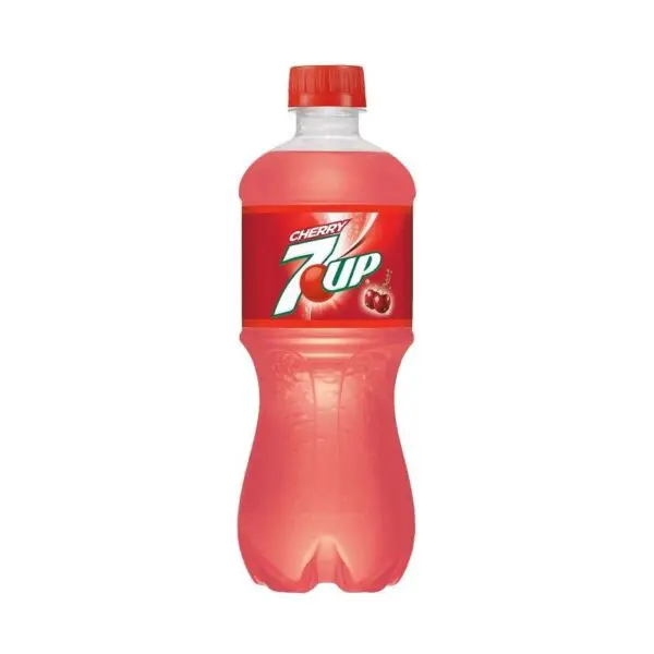 Cherry 7UP bottle with red label