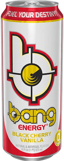 Bang Energy drink with red and yellow logo
