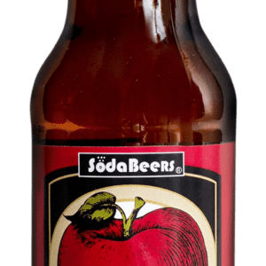 Apple beer bottle with red label