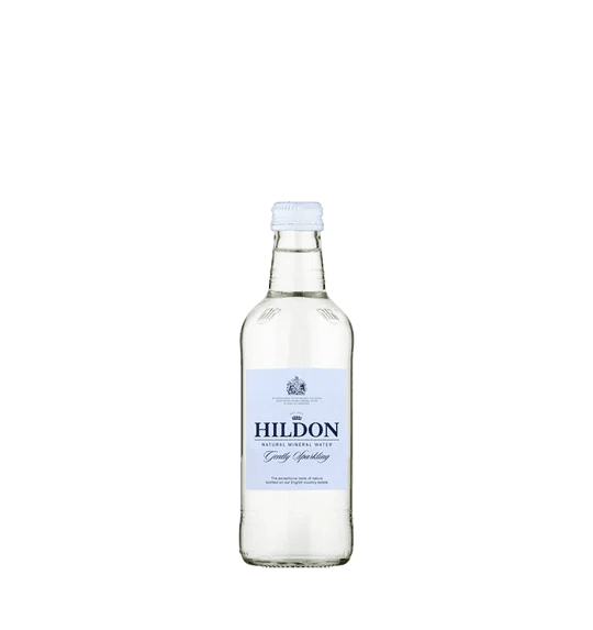 Clear Hildon water bottle isolated