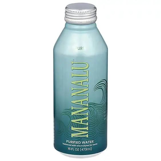 Purified water in aluminum bottle