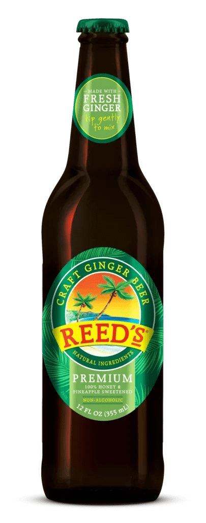 Premium ginger beer in glass bottle