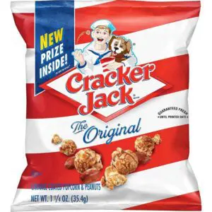 Cracker Jack popcorn and peanuts bag