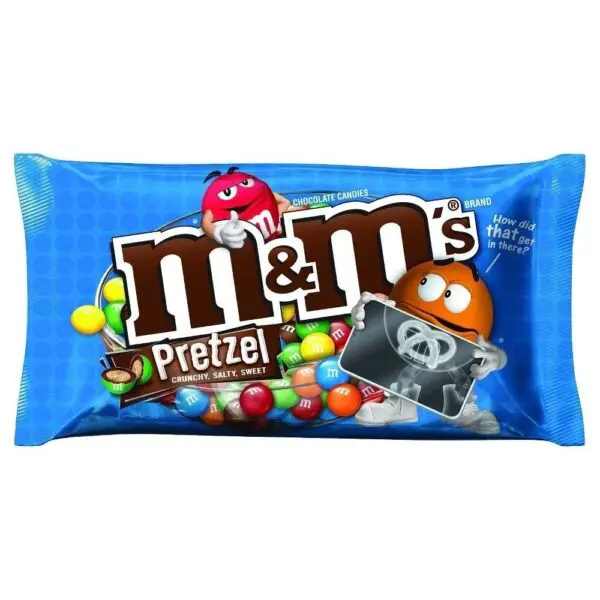 Blue bag of M&M's Pretzel