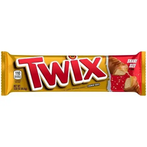 Chocolate and caramel Twix wrapper