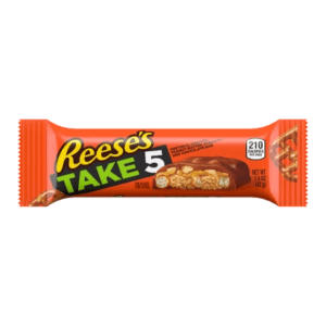 Orange packaging of Reese's Take 5