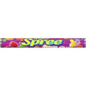 Spree candy roll with colorful packaging