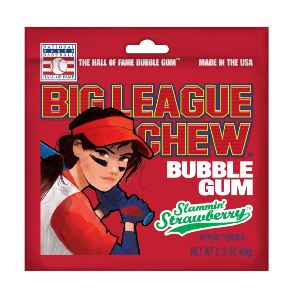 Baseball-themed bubble gum package design