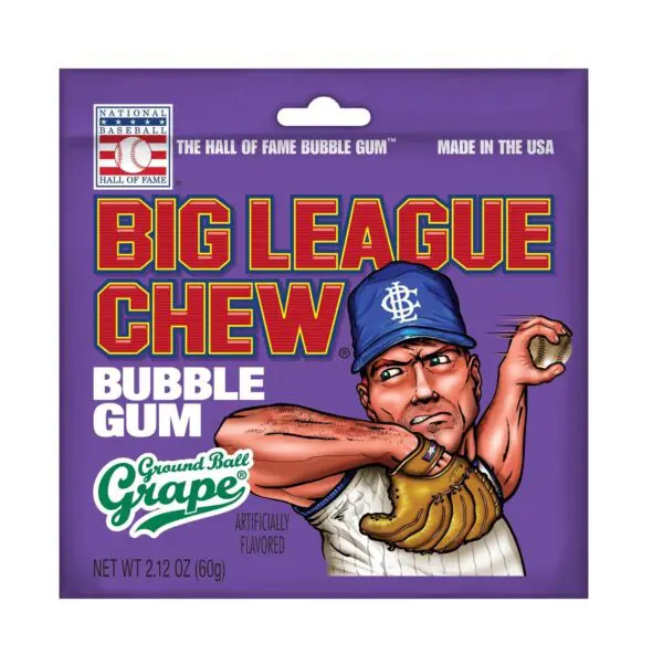 Grape-flavored bubble gum with pitcher illustration