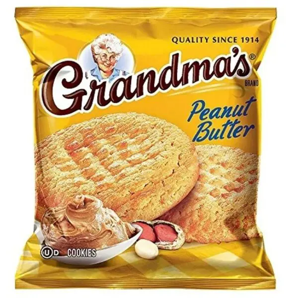 Grandma's peanut butter cookies packaging