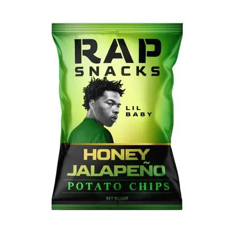 Snack bag with rapper's image