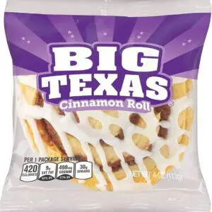 Packaged Big Texas cinnamon roll