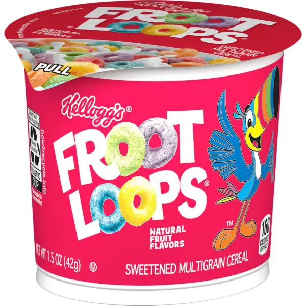 Single-serve Froot Loops breakfast cup
