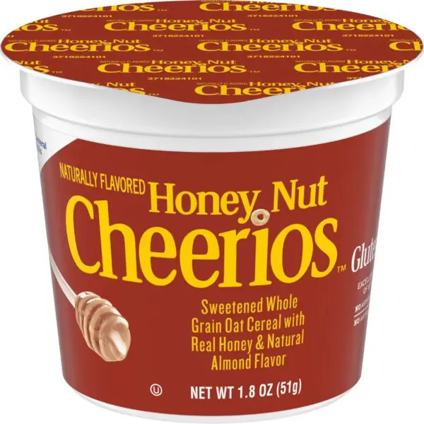 Portable Honey Nut Cheerios breakfast cup
