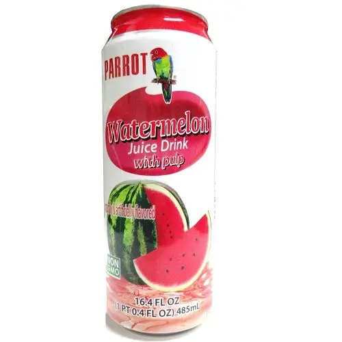 Tropical watermelon beverage in tall can