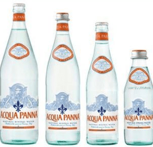 Assorted Acqua Panna bottle sizes