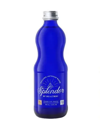 Blue sparkling water bottle design
