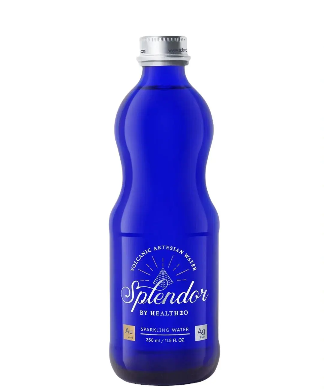 Blue sparkling water bottle design