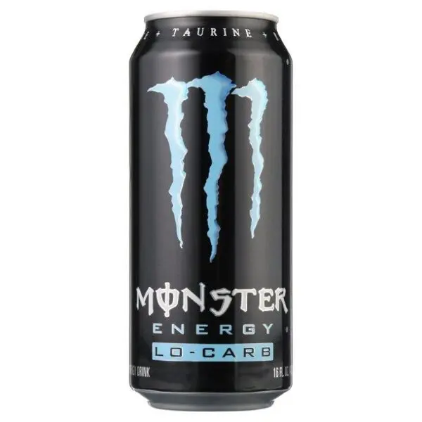 Black Monster Energy can with taurine label