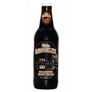Classic root beer beverage bottle