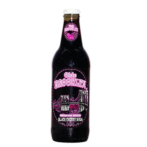 Black cherry soda with Brooklyn design