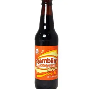 Ramblin' root beer on white background