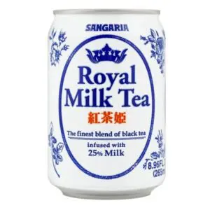 Sangaria milk tea beverage, floral accents