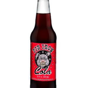 Glass bottle of Pig Iron Cola soda