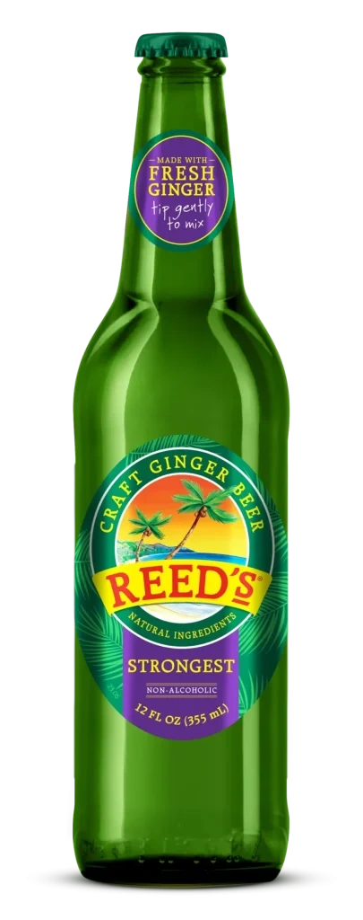 Green bottle of Reed's ginger beer