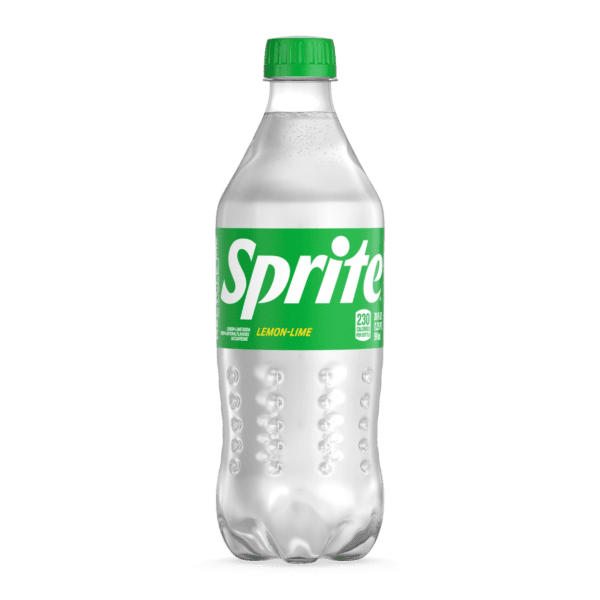 Clear bottle of Sprite soda