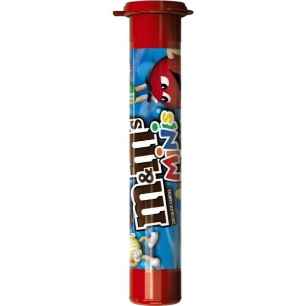 Chocolate candies in a red tube
