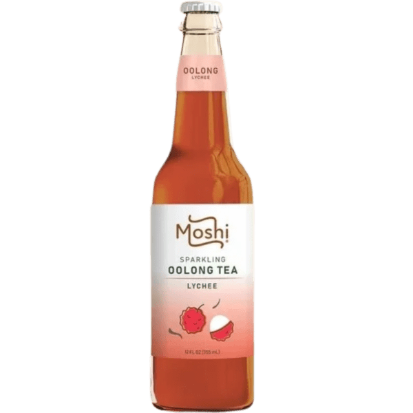 Glass bottle of lychee oolong tea