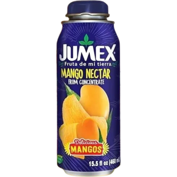 Mango nectar bottle with blue label