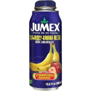 Strawberry-banana flavored Jumex beverage can