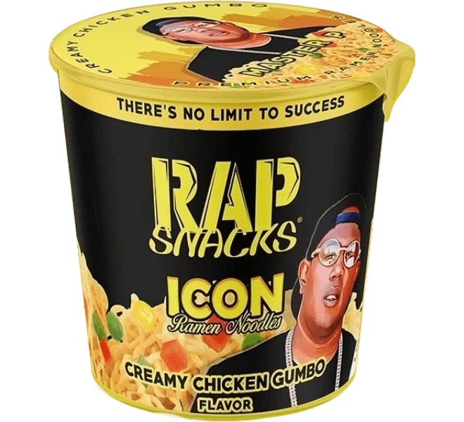 Iconic noodle packaging with bold lettering