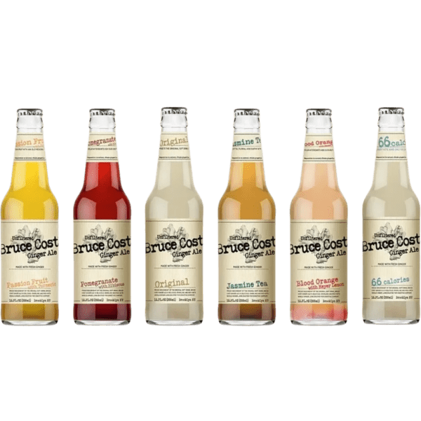 Variety of Bruce Cost Ginger Ale drinks