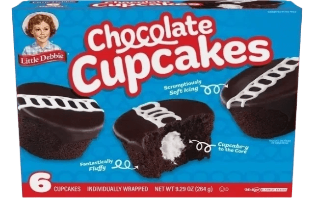 Pack of six chocolate cupcakes