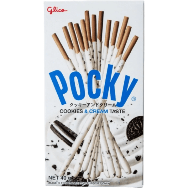Glico Pocky cookies and cream packaging