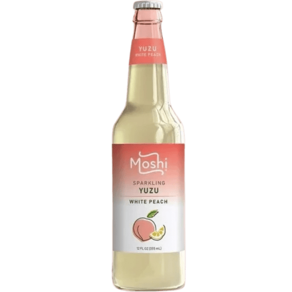 Sparkling yuzu and peach beverage bottle