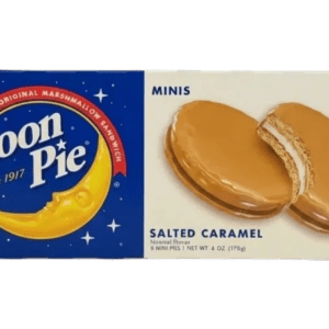 Marshmallow sandwich cookies in caramel flavor