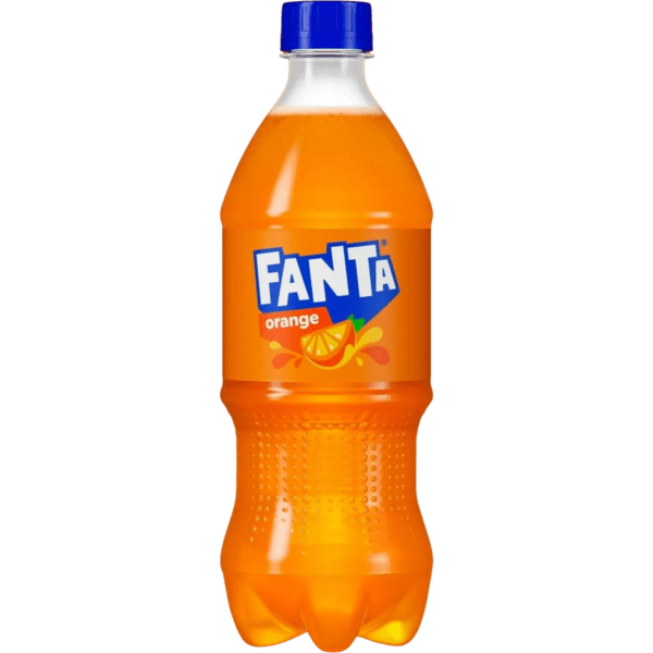 Refreshing orange Fanta drink bottle