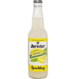 Refreshing sparkling lemonade beverage.