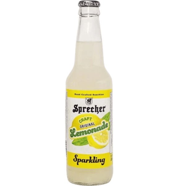 Refreshing sparkling lemonade beverage.
