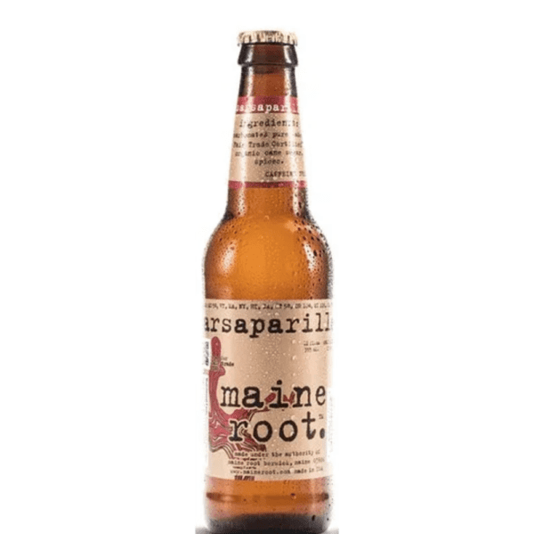 Sarsaparilla soda bottle with vintage label