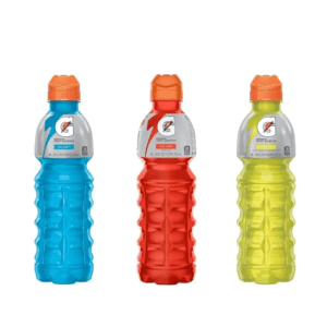 Vibrant bottles of hydration drinks