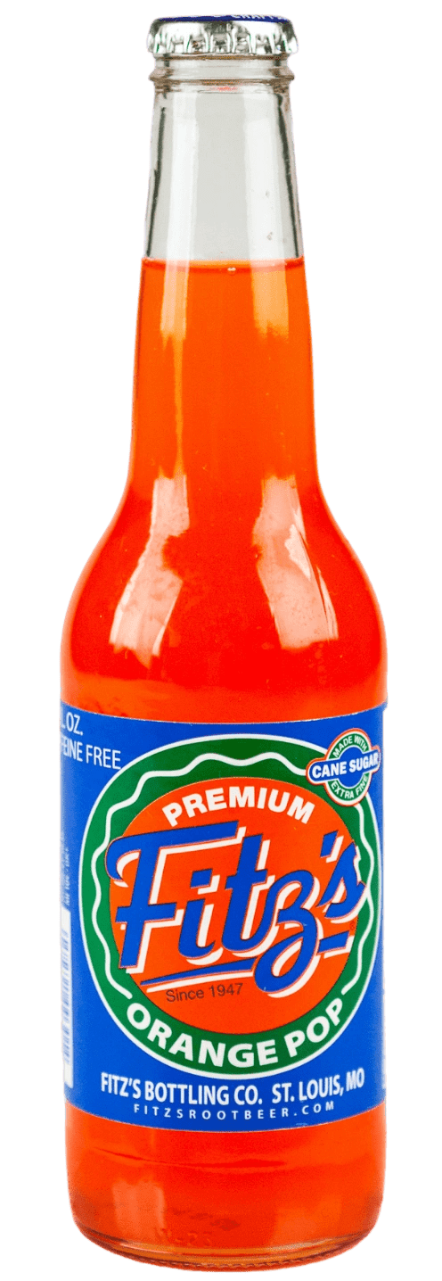 Fitz's orange pop on black background