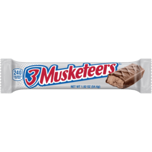 3 Musketeers wrapper on black background